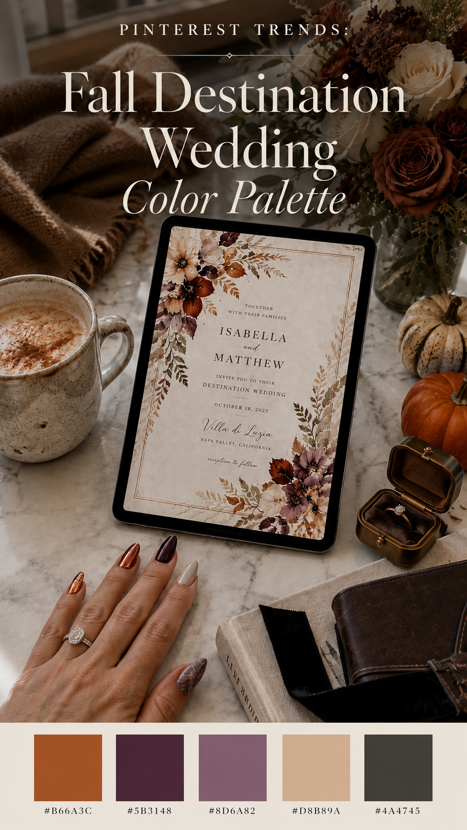 Fall Destination Wedding Color Palette